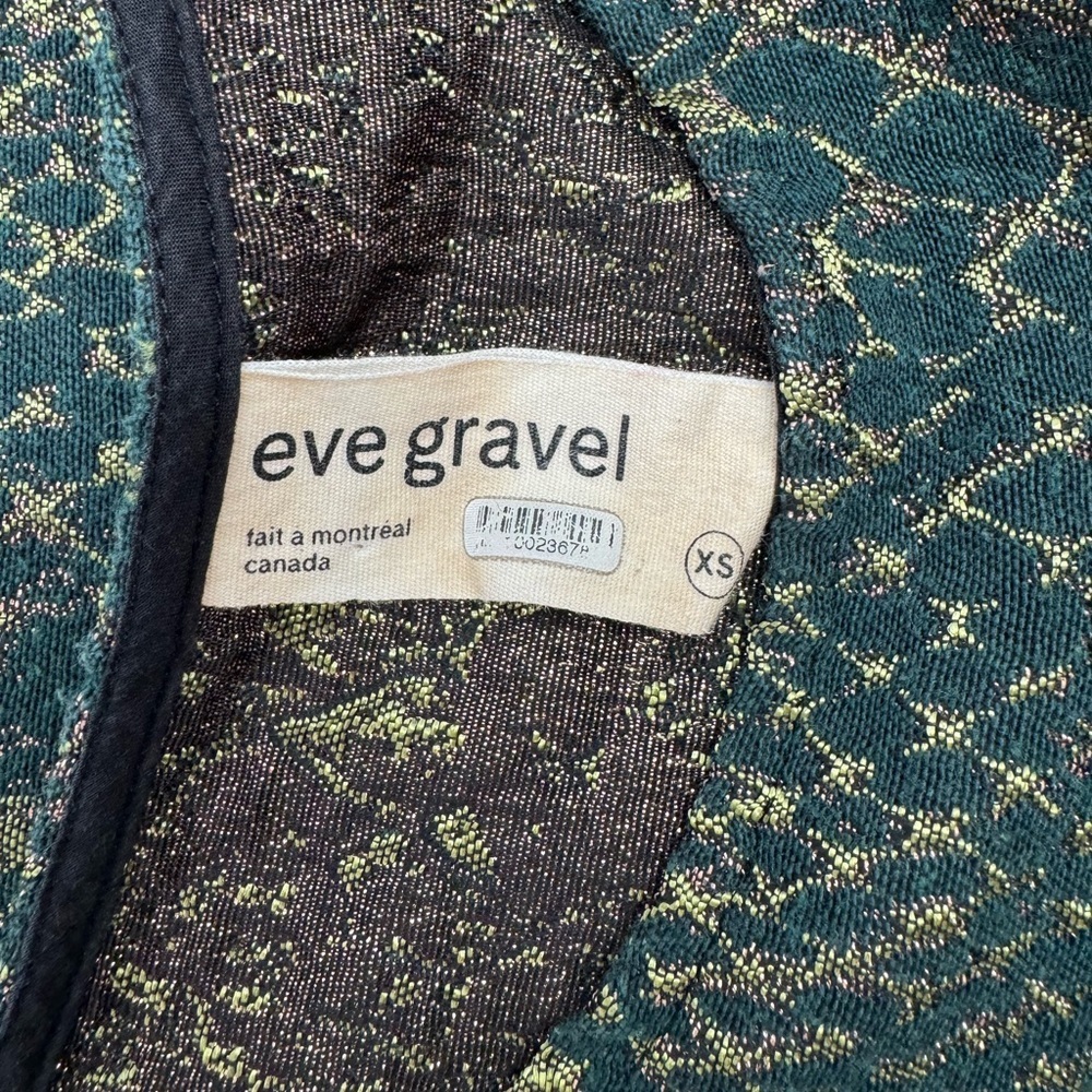Eve Gravel "Train to Paris" Metallic Snakeskin Print Dress Green Size XS - Picture 9 of 13